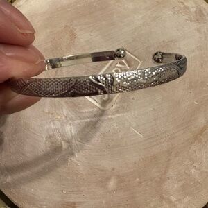 Silver Textured Bangle Bracelet